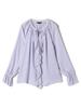 Ships Colors Women's Hand Washable 2-Way Front Ruffle Blouse, 221100028, Lavender, One Size