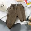 Children's Korean Pants Autumn and Winter Casual Outer Wear Pants Children's Plus Velvet Thickened Sweatpants Casual Trousers