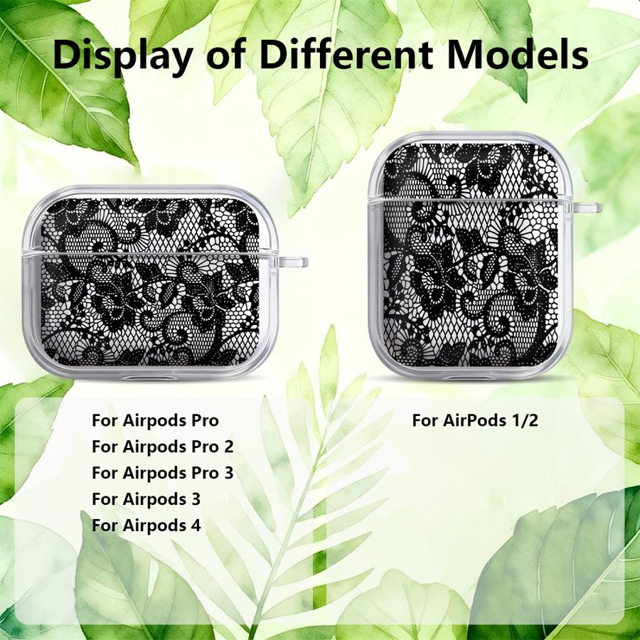 Klare Kopfhörerhüllen Hülle Für Airpods Pro3 4 Pro 1 Pro2 3 2 Blumenstempel-Muster