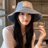 Big Brimmed Denim Bucket Hat Wide Wings Sunscreen Hat Fashion Jeans Fisherman Hat  Lady