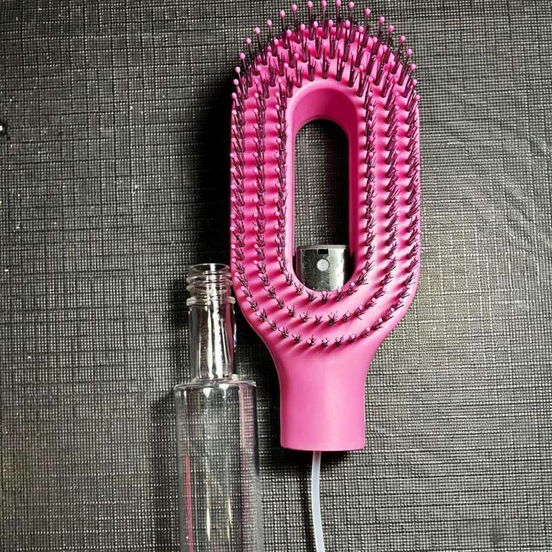 Hair Spray Comb with Fine Mist - 2-in-1 Water Tank Brush for Hydration & Scalp Exfoliation, Travel-Friendly Daily Hair Care Tool