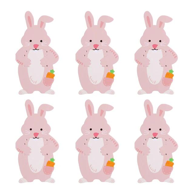 10pcs Cute Bunny Candy Box Pink Rabbit Ear Chocolate Biscuit Gifts Packaging Boxes For Happy Birthday Party Decor