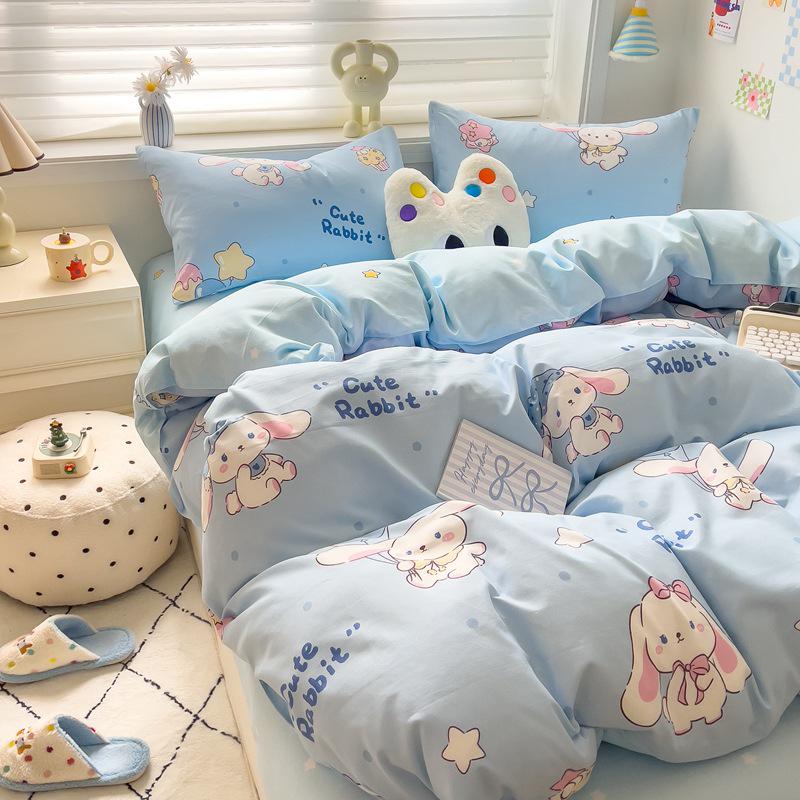 Class A Mother & Baby Fresh Style 4-Piece Brushed Skin-Friendly Washed Cotton Bedding Set