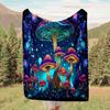 1pc Mushroom Printing Lightweight Flannel Blanket, Comfortable and Warm Blanket, for Camping Sofa Bed and Couch Office, Gift Blankets in