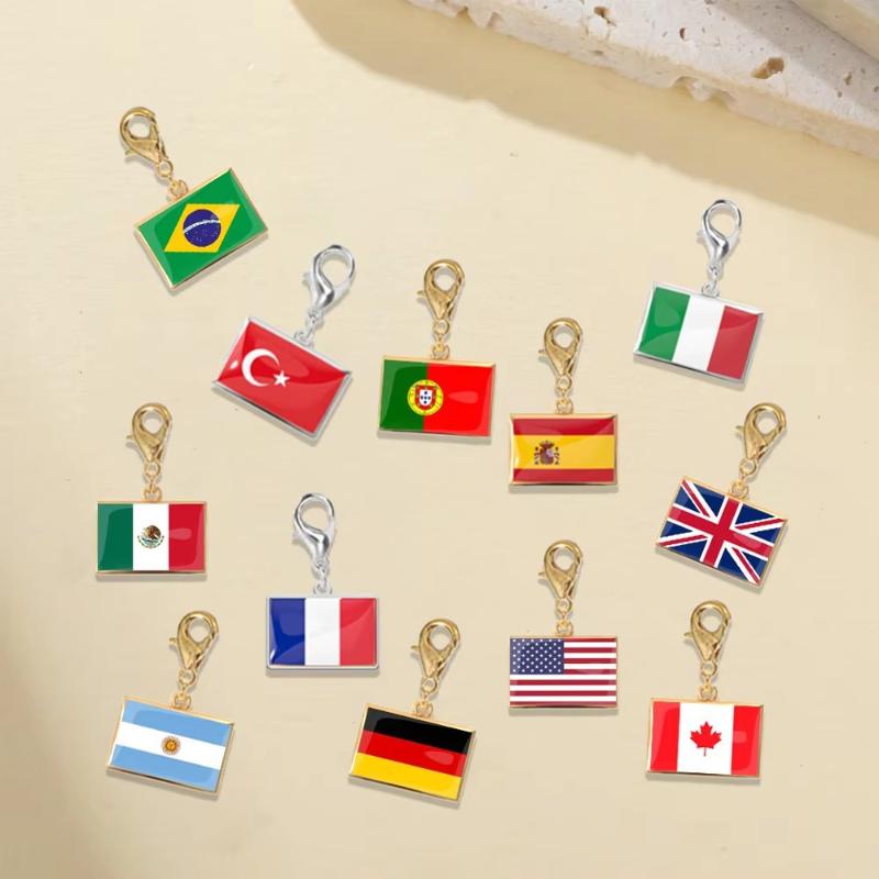 DIY Malý Národní Vlajka Země Přívěsky Náramek Pro Ženy Muže Personalizované Nerezová Ocel Fotbalový Pohár Šperky Dárek