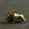 Pure Brass Cute Cartoon Dog Key Chain Pendants Vintage Metal Copper Animal French Bulldog Pug Figurines Keychain Hanging Jewelry.