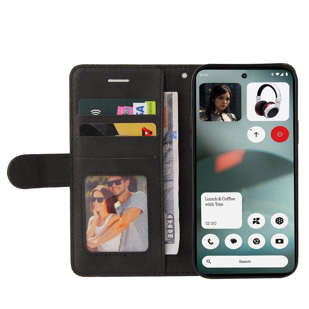 For Nothing Phone (3) 5G Leather Phone Case Stand Wallet with Bi-colour Splicing Design