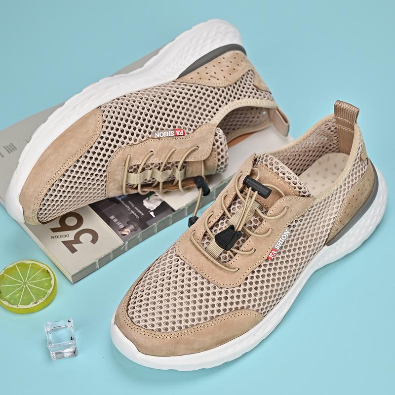 

Fashion Breathable Beach Flats Hollow Out Men s Summer Sandals Outdoor Casual Mesh Shoes Men s Comfortable Loafers Man Hiking Sandals 47 песочный