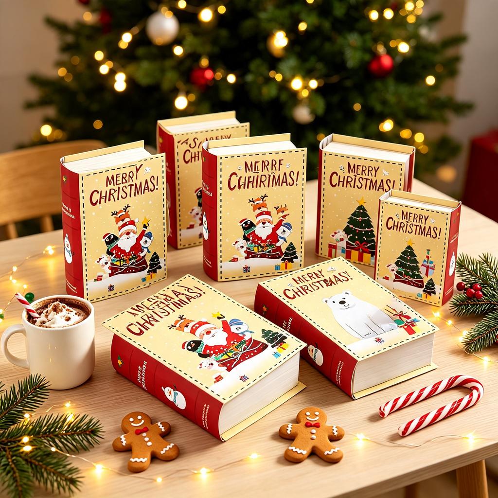 Christmas Cookie Boxes 5Pcs Small Treat Boxes Candy Goody Sweet Boxes for Christmas Favor Bag Filler Holiday Party Supplies
