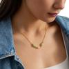 French Candy Color 18K Gold Plated Bead & Pearl Necklace for Women