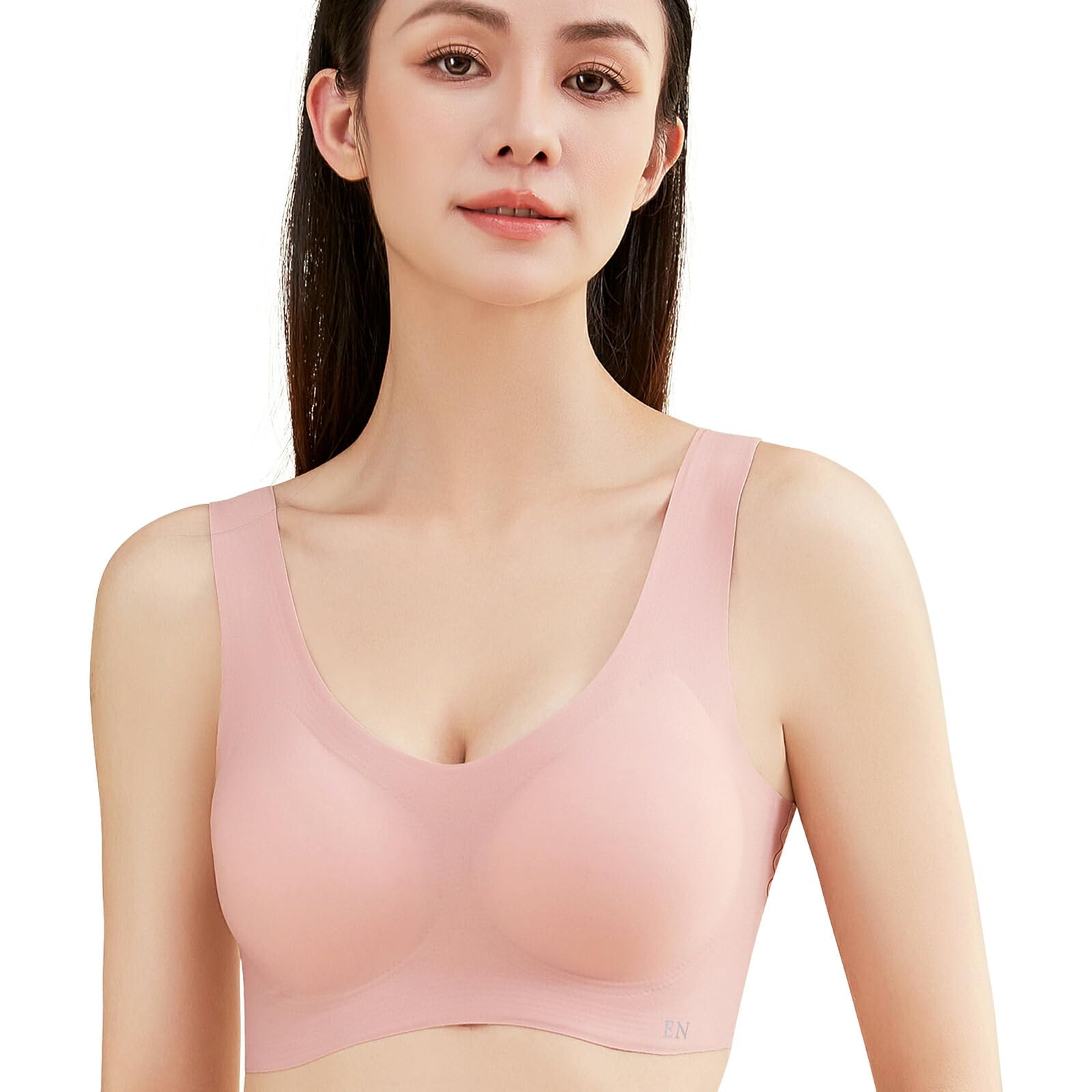 

Ночной пыльный M [ENYA-KARIN] Бюстгальтер, Бесшовный 360°, Без косточек, Розовый,