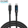 Braided USB C Charging Cable for Phone Tablet 1 Meter 100W 5A Fast Charge Real Time Power Monitor Type C To C Cord