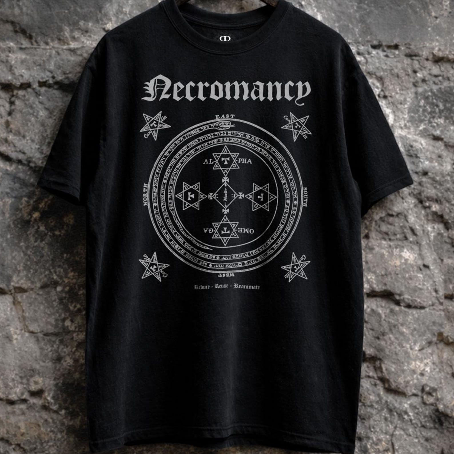 Necromancy Shirt - King Solomon Circle Occult Graphic Tee M