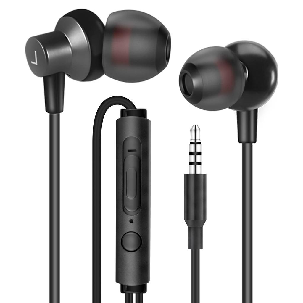 Kabelová sluchátka MAS CARNEY WI7 s mikrofonem a hlasitostí černá sada, 3,5 mm jack, ovládání, kompatibilní s iPhone/Android,