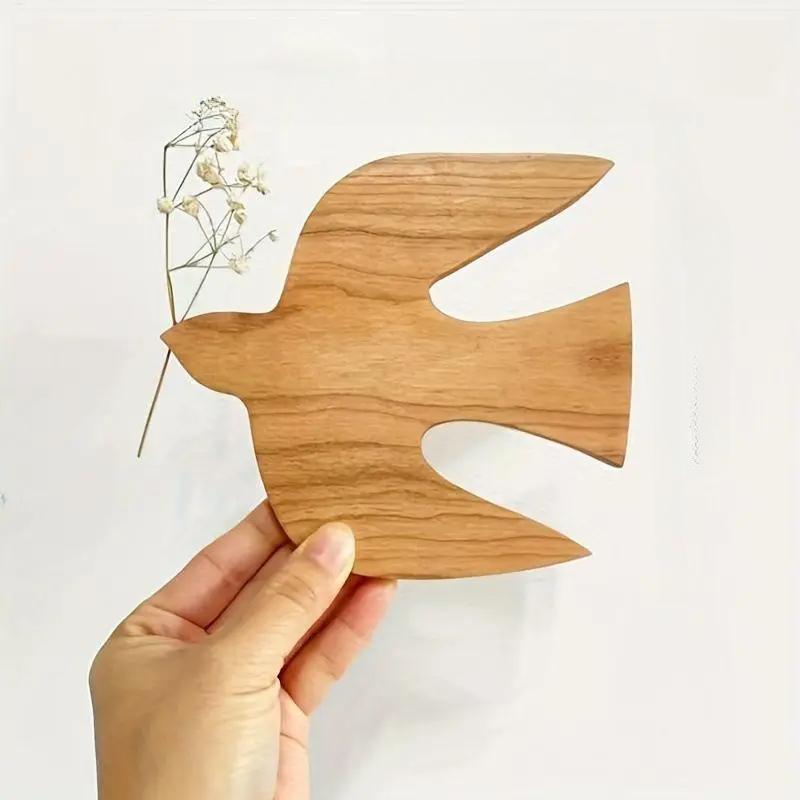 Natürliches Holz Vogel Wandkunst Handgefertigte Holz Vogel Wanddekoration Modernes Wohnzimmer & Schlafzimmer Heimdekoration