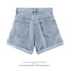 Women's Korean Style High Waist Denim Shorts - Summer Loose Fit, Rolled Hem, Plus Size, Casual Slimming Hotpants