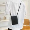 Korean Literary Small Shoulder Bag Casual Retro Solid Color Vertical Mobile Phone Bag Simple Soft Leather Shoulder Bag Wholesale
