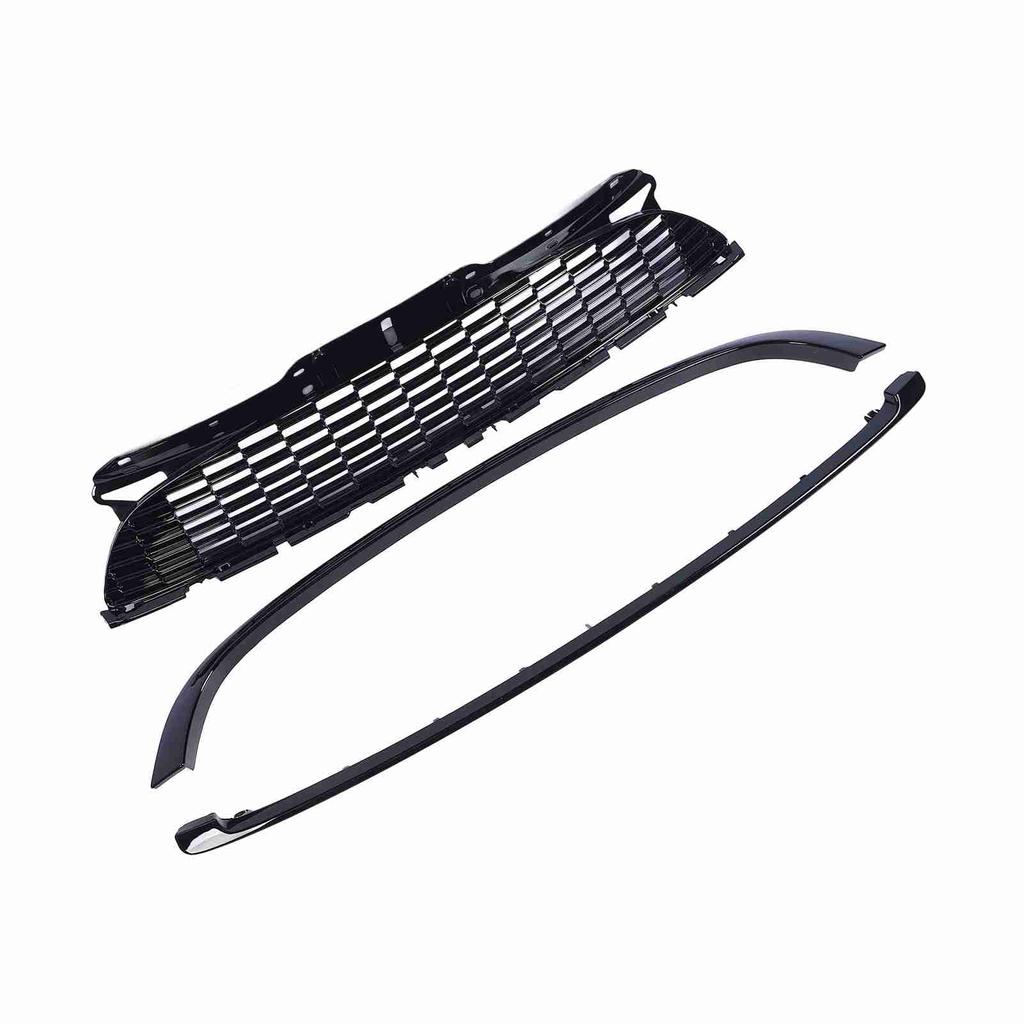 3Pcs Set Glossy Black Front Hood Molding Grille Surround Cover Trim Kits for R55 R56 R57 R58 R59 S JCW