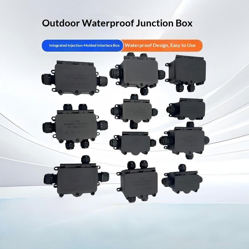 IP66 Waterproof Junction Box with 3mm-6.5mm Cable Connector Sealed Flame Retardant for Garden Security Camera Wiring