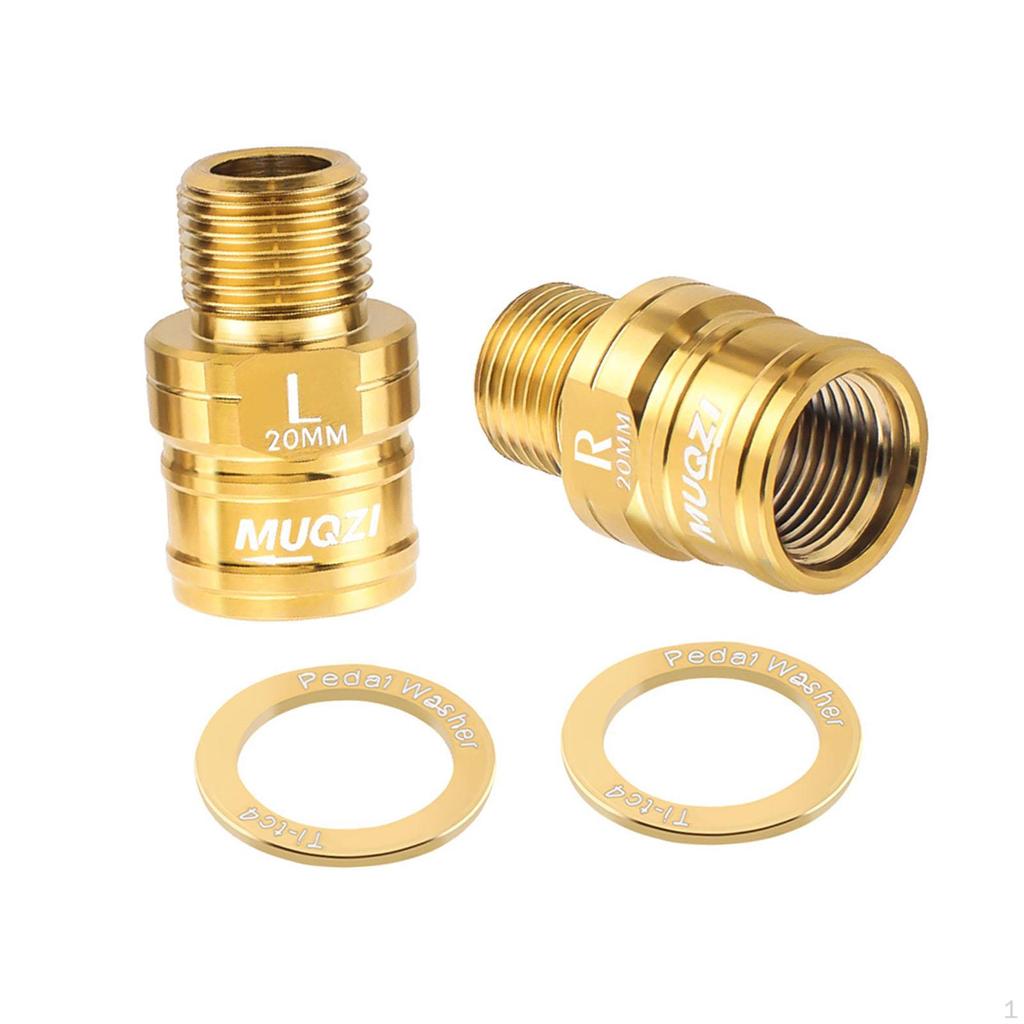 2 Pieces 20mm Bike Pedal Extender Axle Extension Sturdy Parts Cycling Pedals