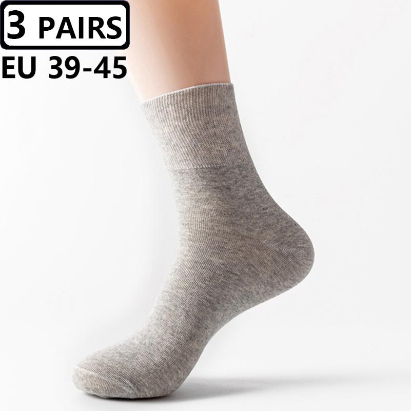 3 Pairs/lot Men's Large Socks Plus Big Size EU48,49,50 All-match Casual Business Anti-Odor Men Socks Sox Meias Calcetines Hombre