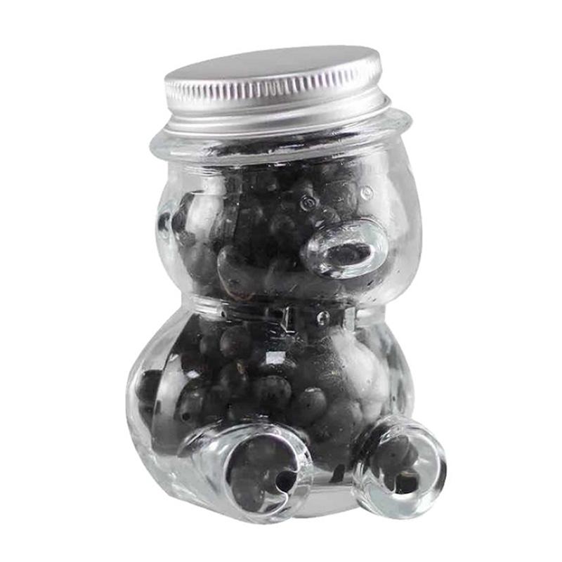 Tilted Bear Glass Bottle For Coffee Concentrate Milk Juice Leakproof Bottle With Lid Mason Jar Portable Empty Jar