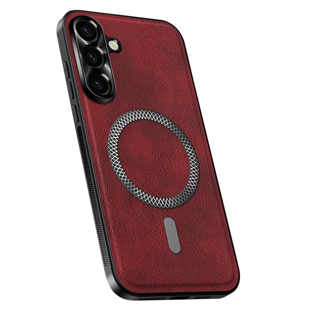 For Samsung Galaxy A16 5G/A16 4G Case Compatible with MagSafe PU TPU PC Phone Back Cover with Metal Lens Frame