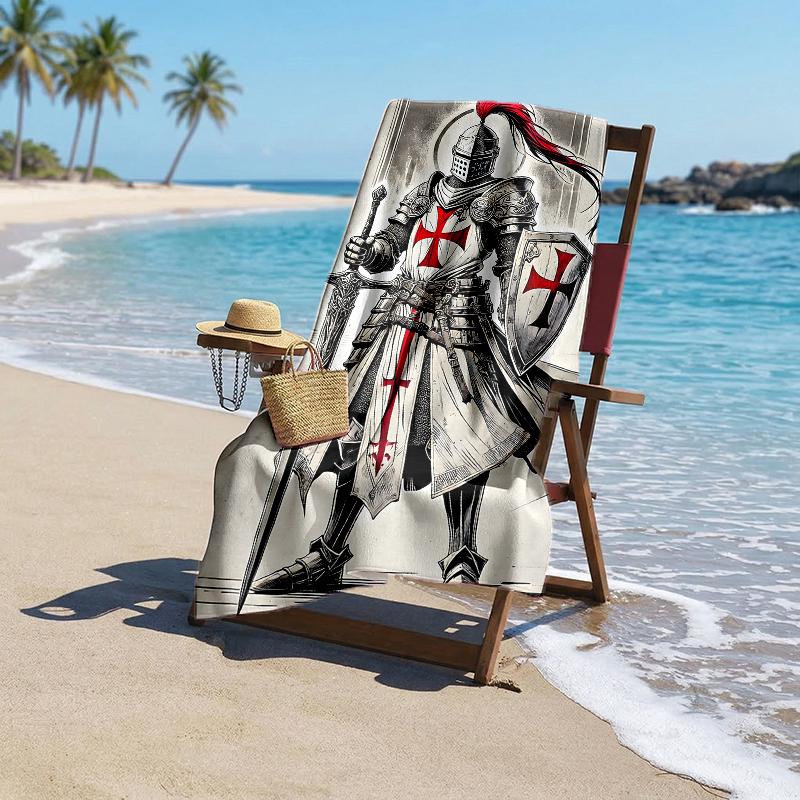 Cross Templars Knight Fashion Beach Towel: Ideal for Summer Adventures Soft, Absorbent and Quick Drying Suitable for Swimming and Bathing