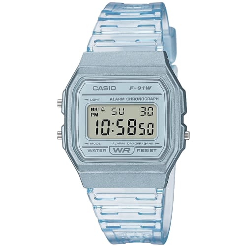 Casio CASIO Digital Watch Quartz F-91WS-2 Unisex Cheap Casio Clear Blue