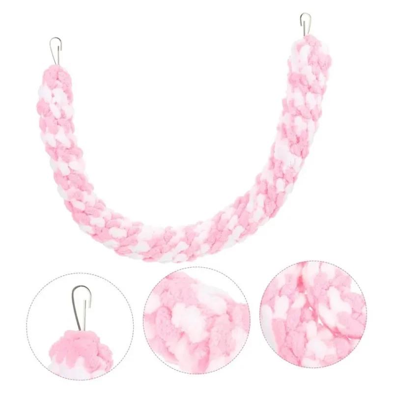 Practical Hamster Climbing Rope Thick Soft Swing Braided with Hanging Lock Buckle Rat Toy Guinea Parrot