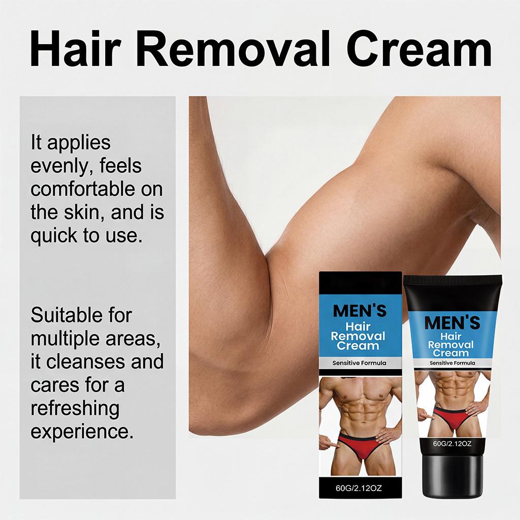 Men's Gentle Body Hair Care Cream Cleanses The Skin's Fuzz, Moisturizes And Smooths The Body Hair Care Cream