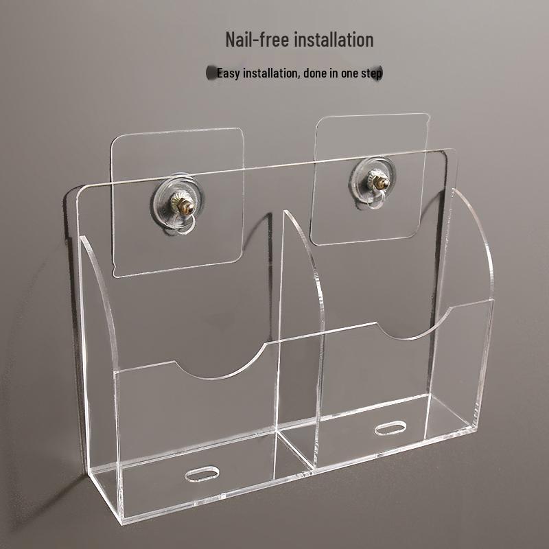 Wall-Mounted Acrylic Shelf for Air Conditioner Remote & Phone Charging Single Slot Transparent (Remote)