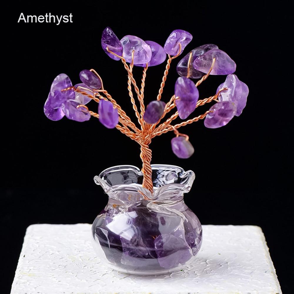 1Pcs Natural Crystal Tree Feng Shui Mini Tree New Artificial Bonsai