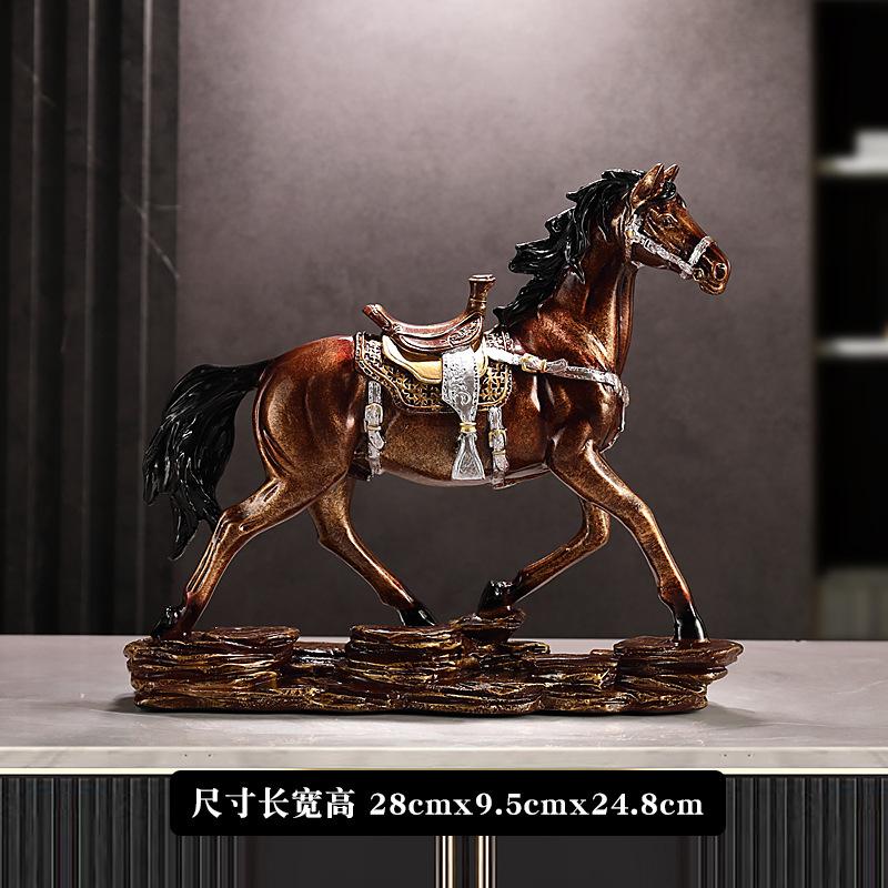 

Resin Handicrafts Simulation Animal Sculpture Retro Chinese-style Horse Horse Statue Decorative Figurines Home Decoration