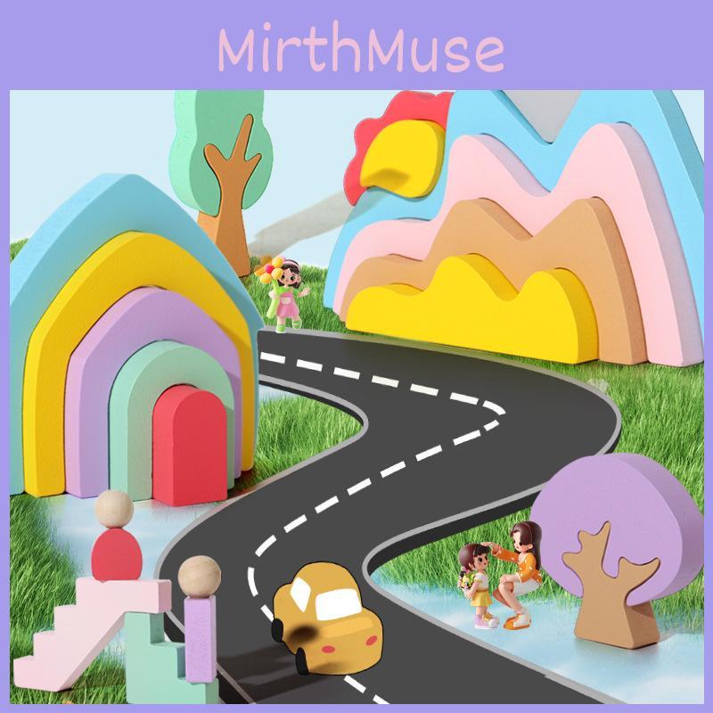 Hölzerner Regenbogen-Baustein-Set für Kinder zur Früherziehung, Farberkennung und zum kreativen Spielen