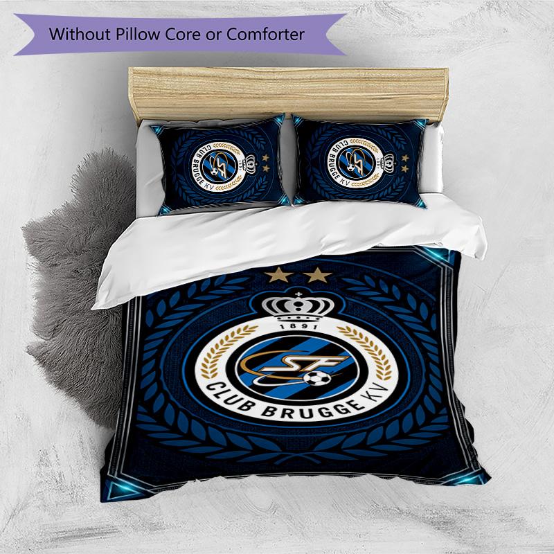 Club Brugge FC Printed 3PCS Bedding Set Breathable Duvet Cover with Pillowcases Decorative Bed Linen for Bedroom Home
