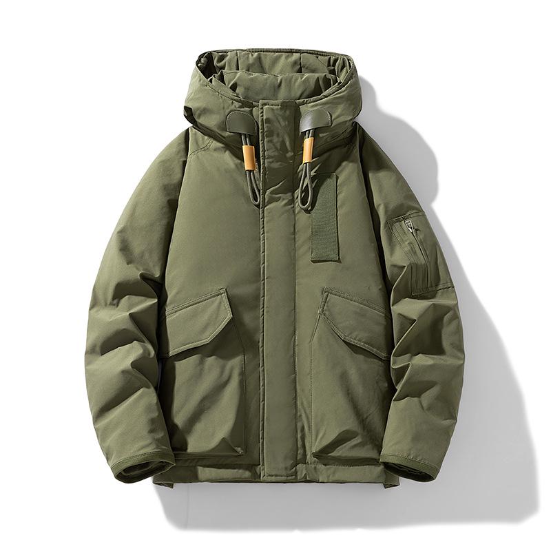 

Men s Trendy Workwear Hooded Winter Down Jacket with Multi-Pockets XXXXL