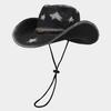 Western Cowboy Straw Hat Ethnic Style Outdoor Sun Protection Pentagram Panama Hat