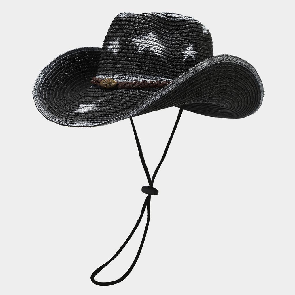 Western Cowboy Straw Hat Ethnic Style Outdoor Sun Protection Pentagram Panama Hat