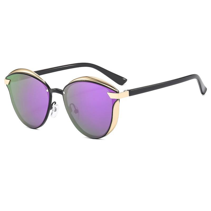Women'S Sunglasses Retro Round Uv Protection Colorful Sunglasses Premium Sense Glasses