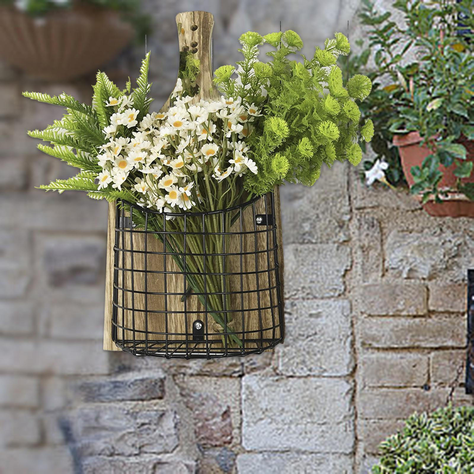 

Hanging Basket Organizer for Wall Storage in Courtyard and Living Room Round Black