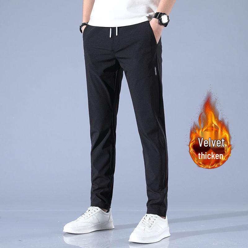 

Men s Fleece-Lined Casual Business Pants - Plus Size, Thick, Autumn/Winter Fashion 5XL
