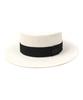 Black Metal White Flat Panama Hat