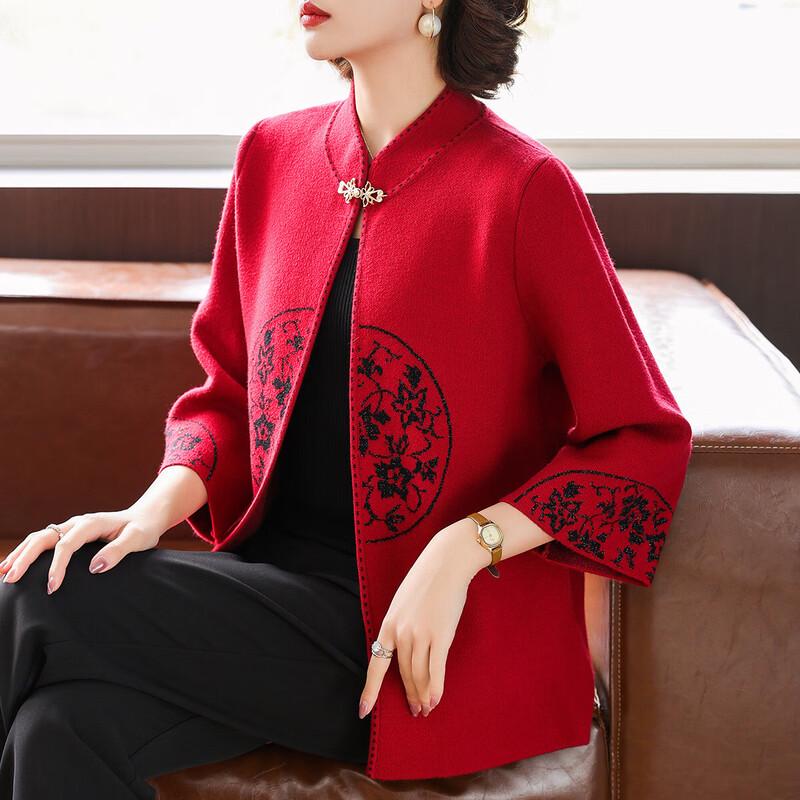 

Трикотажный кардиган в китайском стиле Baolianduo для женщин среднего возраста L