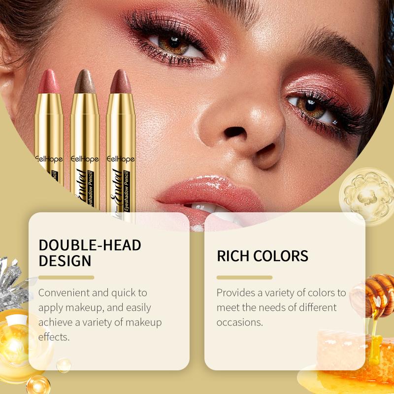 Double-Sided Eyeshadow Stick Glitter Highlighter Brightening Pens With Pearly Glitter Matte Finish Eye Shadow Liner Combinations