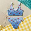 Girls Two Piece Swimsuit Set Tankini Top and High Waist Bottoms Fruit Print Summer Swimwear for Kids Comfortable Fit