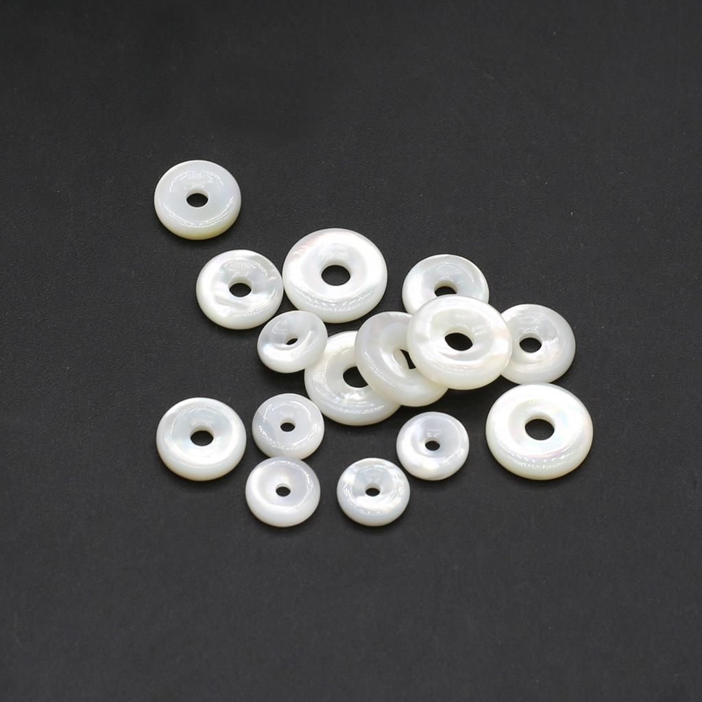 5Pcs Mini Round Natural Freshwater Shell Big Hole Loose Beads for Jewelry Making DIY Necklaces Bracelets Earrings Accessories 8-12 Mm