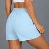 Damen High Waist Freizeit-Shorts mit Taschen Elastischer Bund Entspannte Passform Leichter Stoff für den Alltag