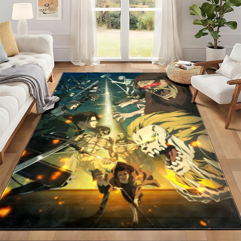 Attack on Titan Carpet Door Mat for Living Room or Bedroom Protective Mat Under Chair Office Decoration Christmas Gift Birthday Present
