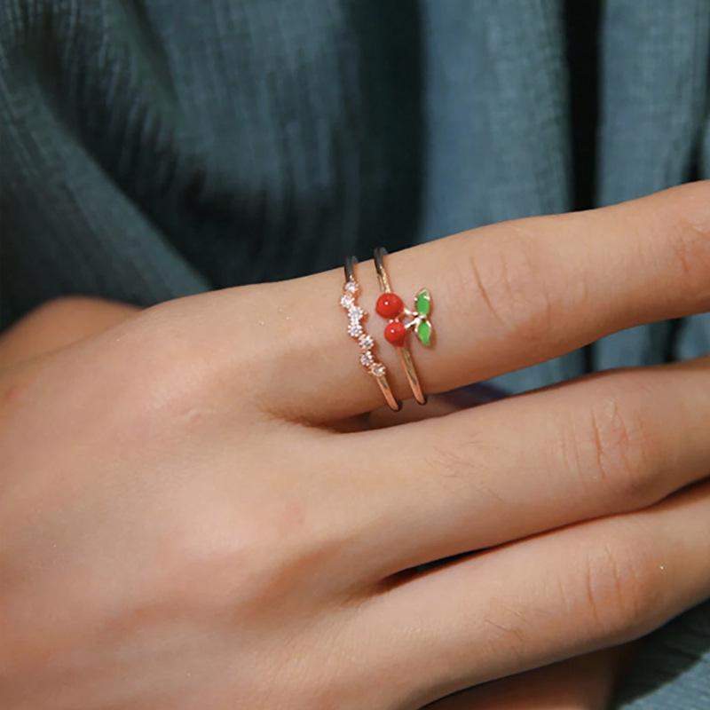 

Маленький нишевый дизайн, модная индивидуальность, крутой стиль, кольцо на указательный палец Opening adjustable розовый